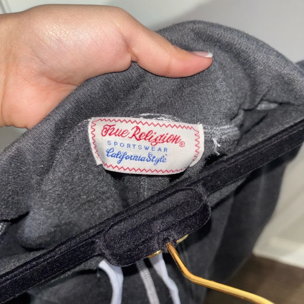 True Religion Black Sweat Joggers with White Logo - Picture 7 of 7